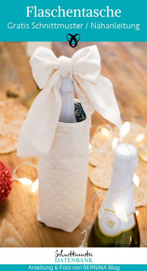 Flaschentasche mitbringsel geschenkidee naehen kostenlos gratis Freebook naehidee naehanleitung