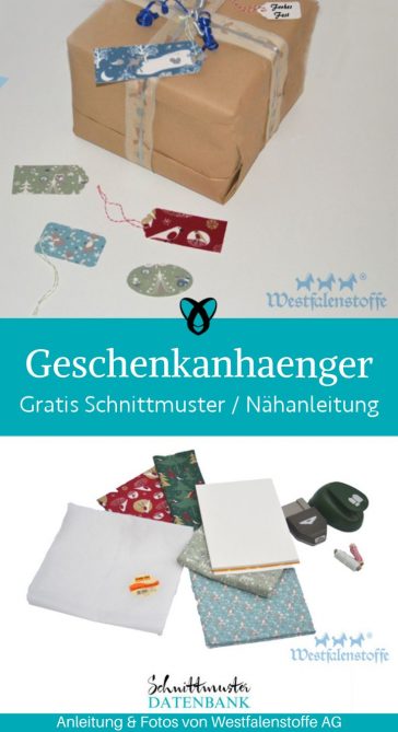 Geschenkanhaenger last minute naehen kostenlos gratis Freebook naehidee naehanleitung