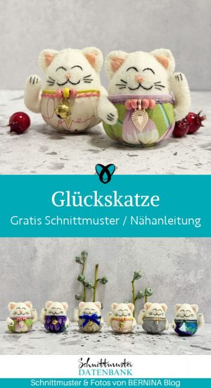 Glueckskatze winkekatze katze witzig mini naehen kostenlos schnittmuster gratis pdf download naehidee