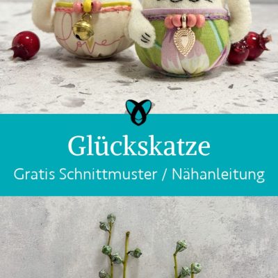 Glueckskatze winkekatze katze witzig mini naehen kostenlos schnittmuster gratis pdf download naehidee