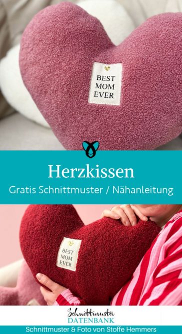 Herzkissen geschenk mutter naehen kostenlos schnittmuster gratis pdf download naehidee