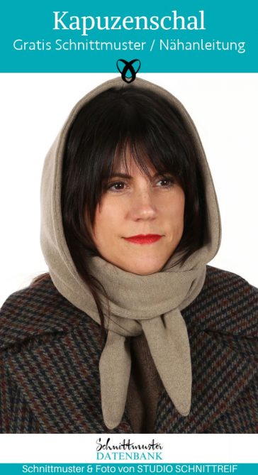 Kapuzenschal frauen erwachsene naehen kostenlos schnittmuster gratis pdf download naehidee