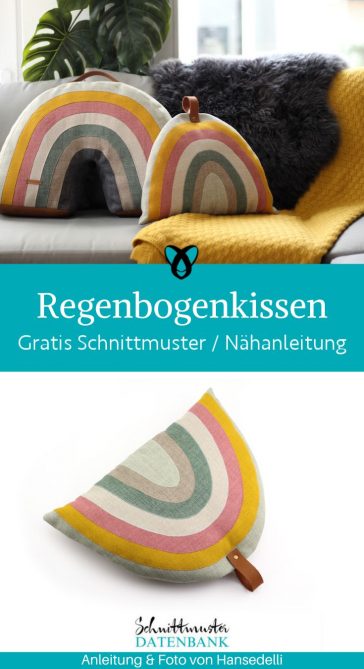 Regenbogenkissen naehen kostenlos gratis Freebook naehidee naehanleitung
