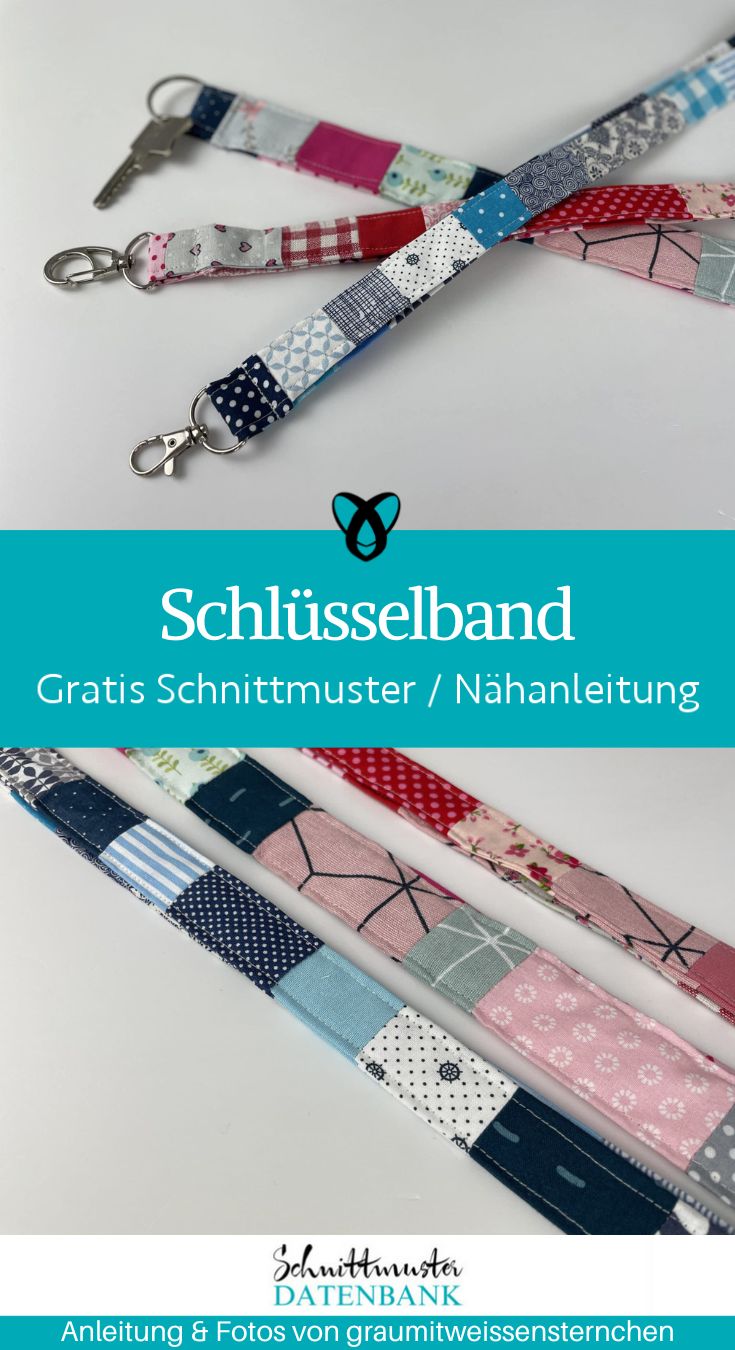 Schluesselband patchwork stoffreste naehen kostenlos gratis Freebook naehidee naehanleitung