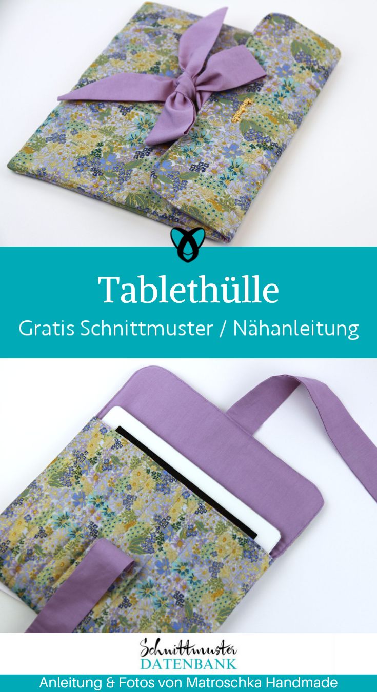 Tablethuelle mit schleife naehen kostenlos gratis Freebook naehidee naehanleitung