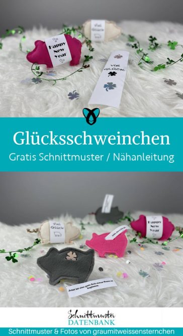 gluecksschweinchen klein silvester witzig naehen kostenlos schnittmuster gratis pdf download naehidee