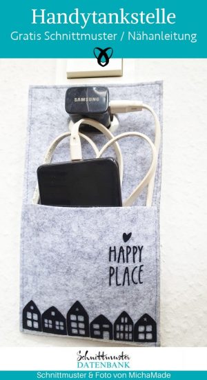 Handytankstelle Handyladetasche naehen kostenlos schnittmuster gratis pdf download naehidee