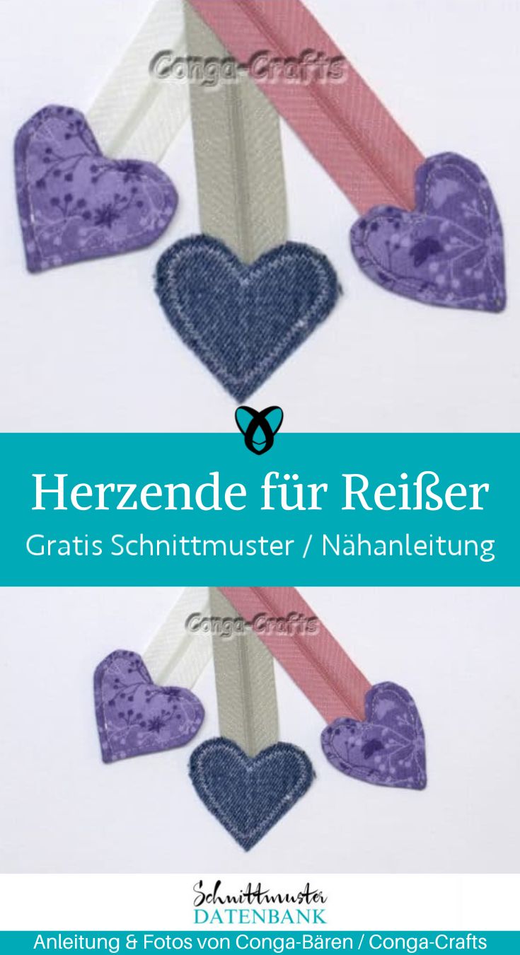 Herzende Reissverschluss Enden schoene naehen kostenlos gratis Freebook naehidee naehanleitung