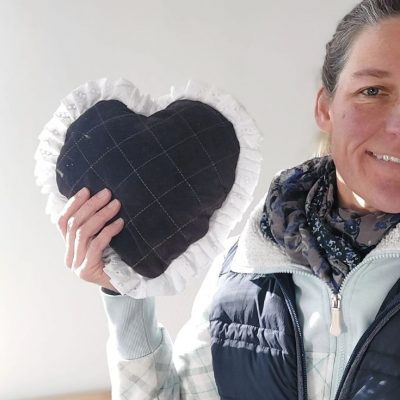 Rueschen Herzkissen steppen naehen kostenlos schnittmuster gratis pdf download naehidee