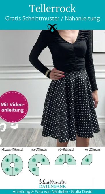 Tellerrock eigene masse damen frauen naehen kostenlos gratis Freebook naehidee naehanleitung