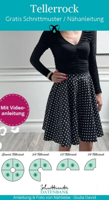 Tellerrock eigene masse damen frauen naehen kostenlos gratis Freebook naehidee naehanleitung