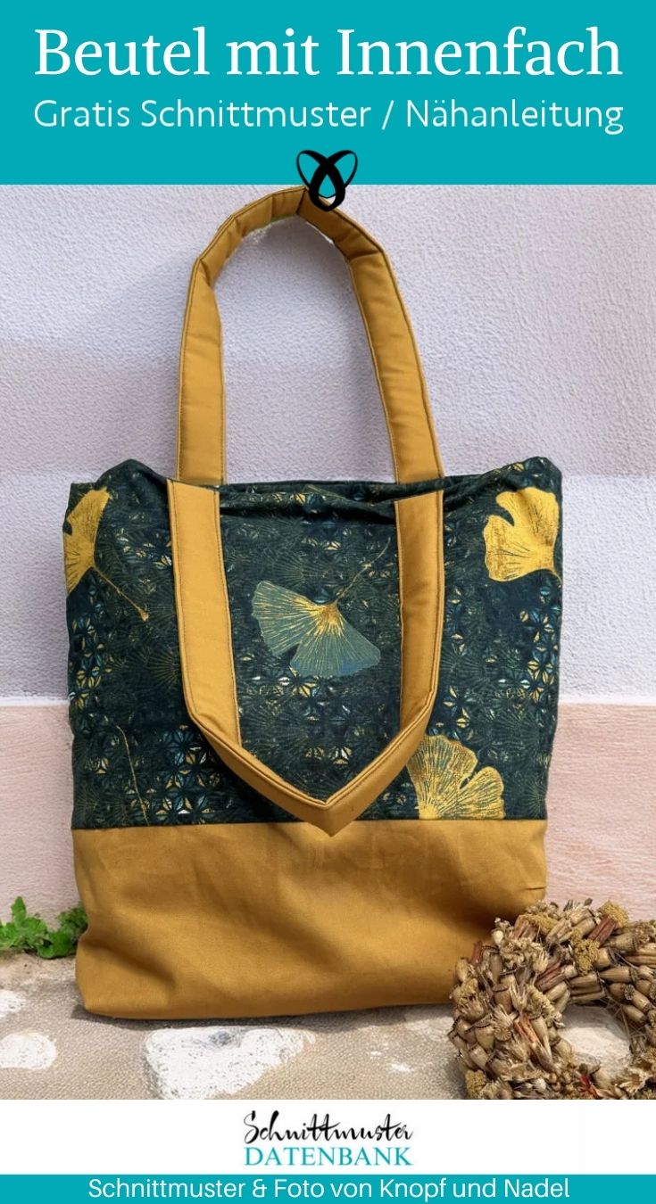 Beutel mit Innenfach shopper naehen kostenlos schnittmuster gratis pdf download naehidee