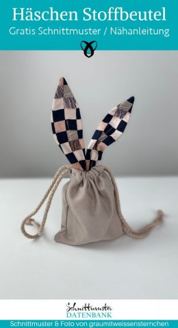 Haeschen stoffbeutel mit ohren kleiner beutel ostern naehen kostenlos schnittmuster gratis pdf download naehidee
