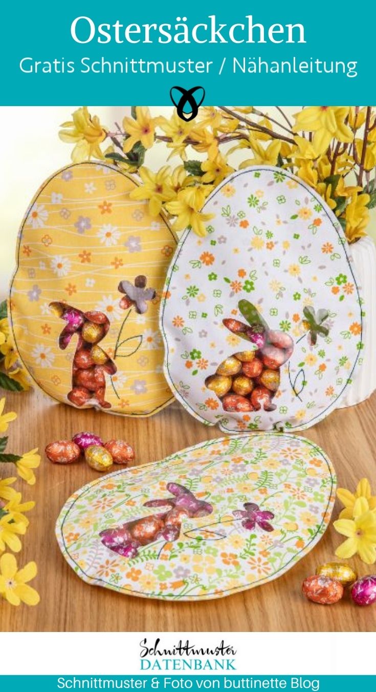 Ostersaeckchen Schokoei naehen kostenlos schnittmuster gratis pdf download naehidee