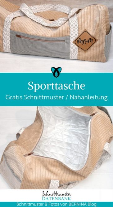 Sporttasche reisetasche weekender grosse tasche naehen kostenlos schnittmuster gratis pdf download naehidee