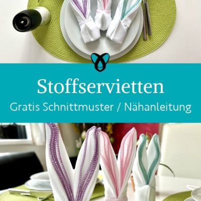 Stoffservietten hasenohren naehen kostenlos gratis Freebook naehidee naehanleitung