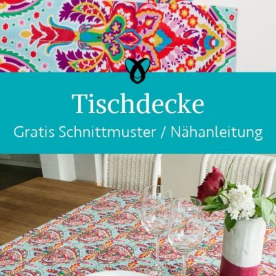 Tischdecke mit briefecken naehen kostenlos gratis Freebook naehidee naehanleitung