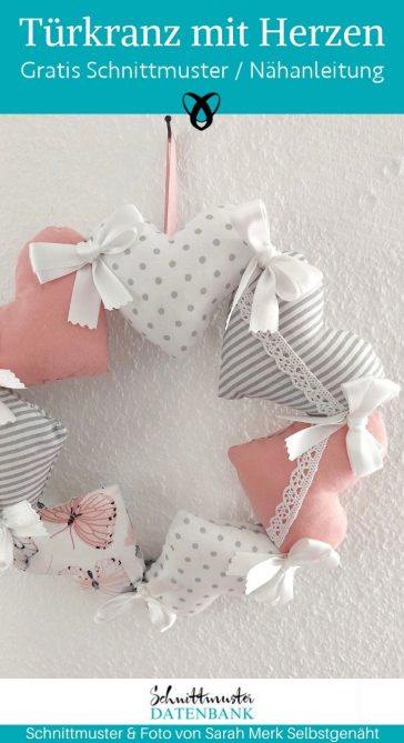 Tuerkranz herzen fruehling naehen kostenlos schnittmuster gratis pdf download naehidee