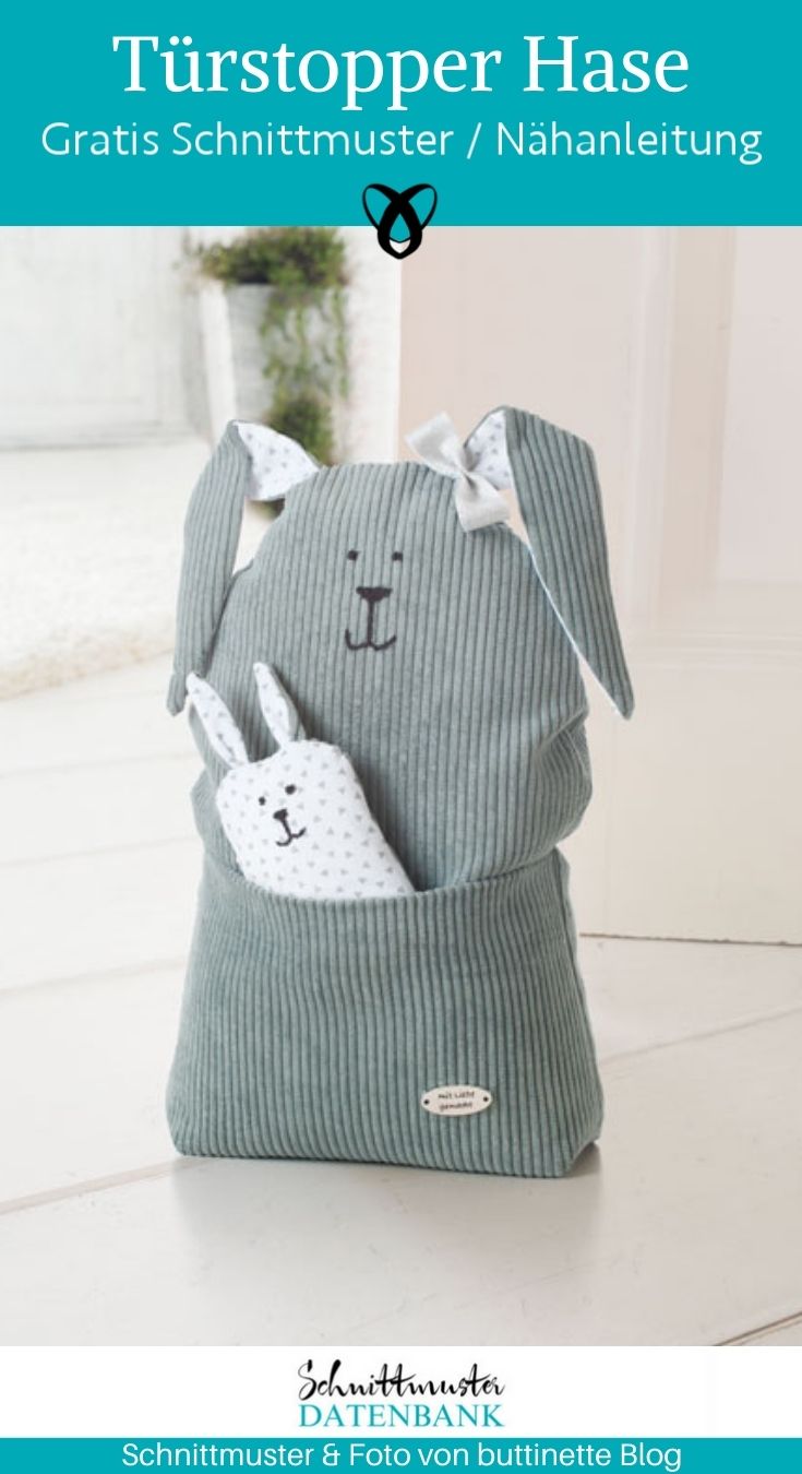 Tuerstopper Hase naehen kostenlos schnittmuster gratis pdf download naehidee
