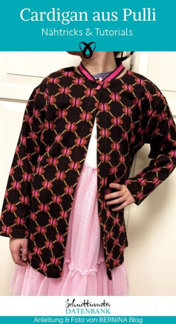 cardigan aus pulli naehen kostenlos gratis Freebook naehidee naehanleitung