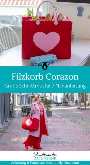 Filzkorb Filztasche Markttasche naehen kostenlos gratis Freebook naehidee naehanleitung