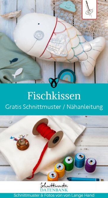Fischkissen Kuscheltier kinder naehen kostenlos schnittmuster gratis pdf download naehidee