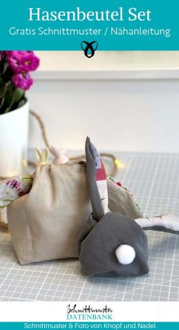 Hasenbeutel Ostern Beutel Ohren naehen kostenlos schnittmuster gratis pdf download naehidee