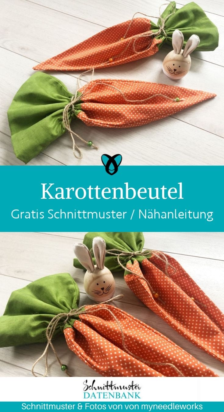 Karottenbeutel ostern naehen kostenlos schnittmuster gratis pdf download naehidee