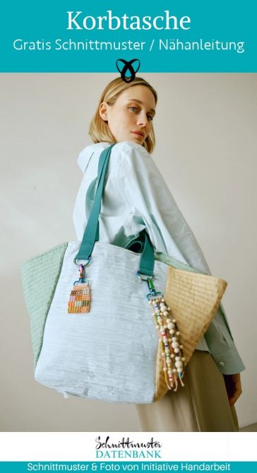 Korbtasche shopper machdeinding naehen kostenlos schnittmuster gratis pdf download naehidee