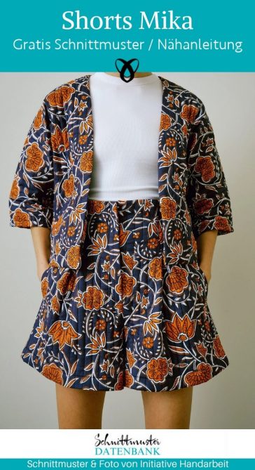 Shorts damen frauen mit taschen webware naehen kostenlos schnittmuster gratis pdf download naehidee