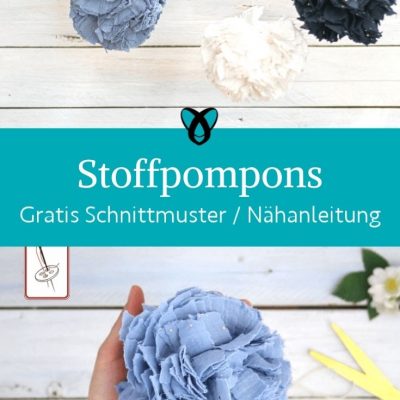 Stoff pompons musslin naehen kostenlos gratis Freebook naehidee naehanleitung