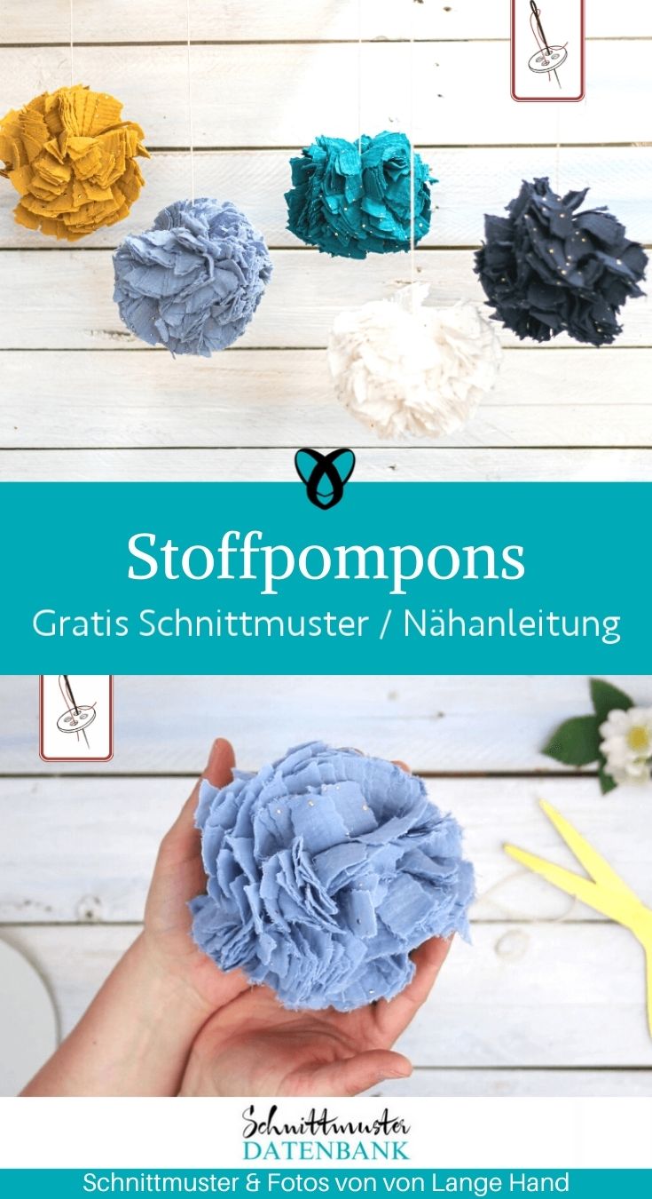 Stoff pompons musslin naehen kostenlos gratis Freebook naehidee naehanleitung