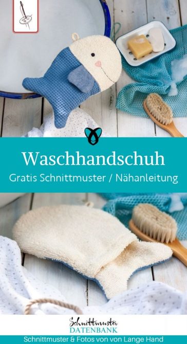 Waschhandschuh Fisch maritim kinder Waschlappen naehen kostenlos schnittmuster gratis pdf download naehidee