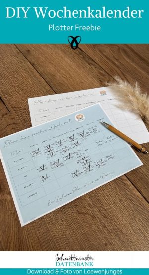 DIY Wochenkalender kreativkalender familienkalender freebie kostenlos gratis download