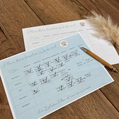 DIY Wochenkalender kreativkalender familienkalender freebie kostenlos gratis download