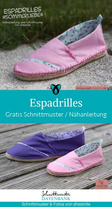 Espaddrilles schuhe leinen naehen kostenlos schnittmuster gratis pdf download naehidee