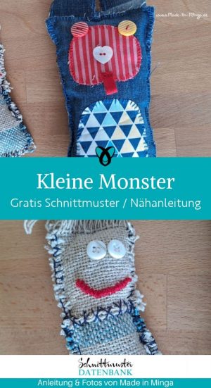 Kleine Stoff Monster naehen kostenlos gratis Freebook naehidee naehanleitung