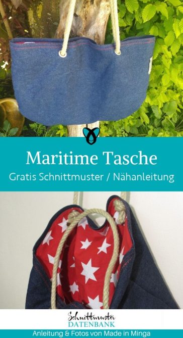 Maritime Tasche jeans seil naehen kostenlos gratis Freebook naehidee naehanleitung