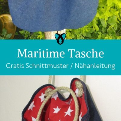 Maritime Tasche jeans seil naehen kostenlos gratis Freebook naehidee naehanleitung