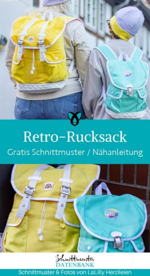 Retro Rucksack kinder erwachsene naehen kostenlos schnittmuster gratis pdf download naehidee