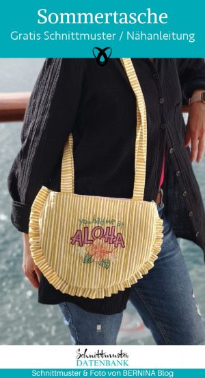 Sommertasche rueschen naehen kostenlos schnittmuster gratis pdf download naehidee
