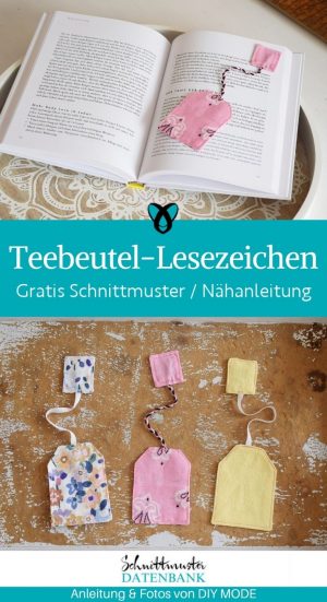 Teebeutel Lesezeichen witzig stoffreste naehen kostenlos gratis Freebook naehidee naehanleitung