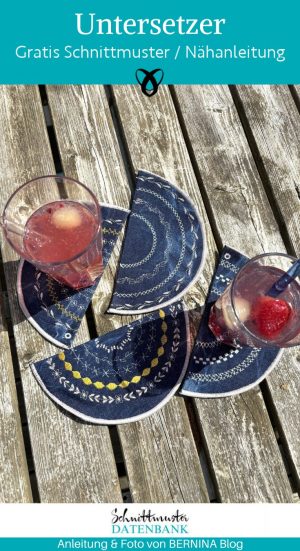 Untersetzer sommer zierstiche naehen kostenlos gratis Freebook naehidee naehanleitung
