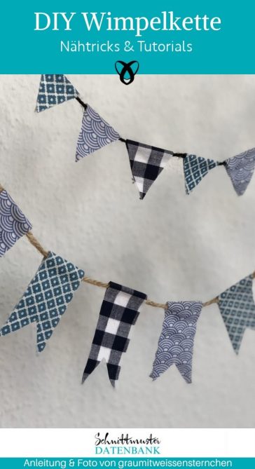 diy wimpelkette mini stoffreste ideen kostenlos gratis Freebook