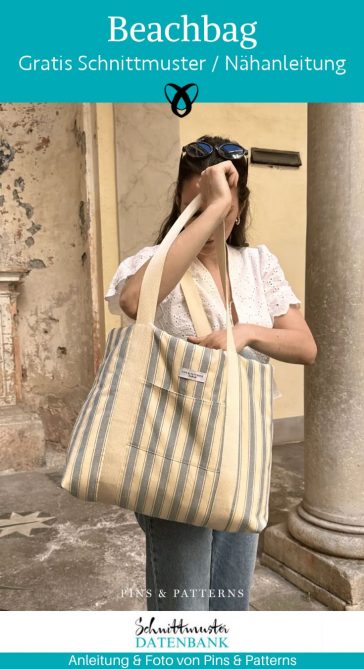 Beachbag grosse tasche naehen kostenlos gratis Freebook naehidee naehanleitung
