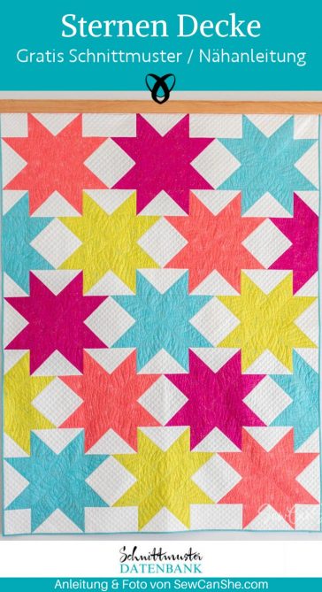 Sternen Decke Quilt naehen kostenlos gratis Freebook naehidee naehanleitung