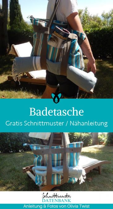 Badetasche Strandtasche naehen kostenlos gratis Freebook naehidee naehanleitung
