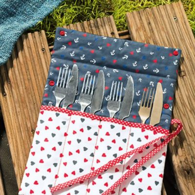 Bestecktasche picknick naehen kostenlos gratis Freebook naehidee naehanleitung
