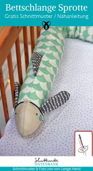 Bettschlange sprotte babybett schutz naehen kostenlos schnittmuster gratis pdf download naehidee