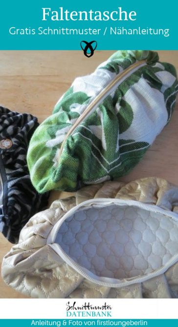 Faltentasche schminktasche naehen kostenlos gratis Freebook naehidee naehanleitung